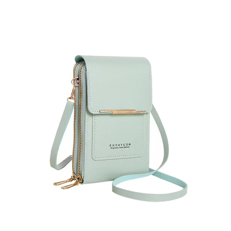 SMALL BAG FOR FEMALES WITH TRANSPARENT TOUCH SCREEN AREA