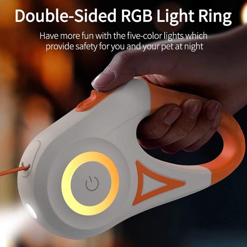 AUTOMATIC RETRACTABLE LUMINOUS DOG WALKING ROPE