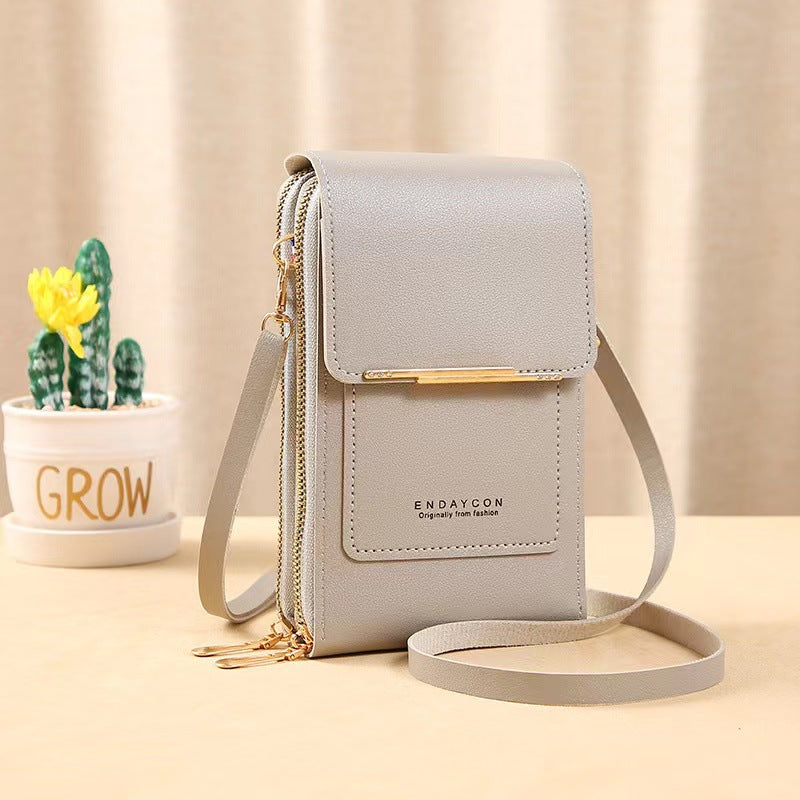 SMALL BAG FOR FEMALES WITH TRANSPARENT TOUCH SCREEN AREA