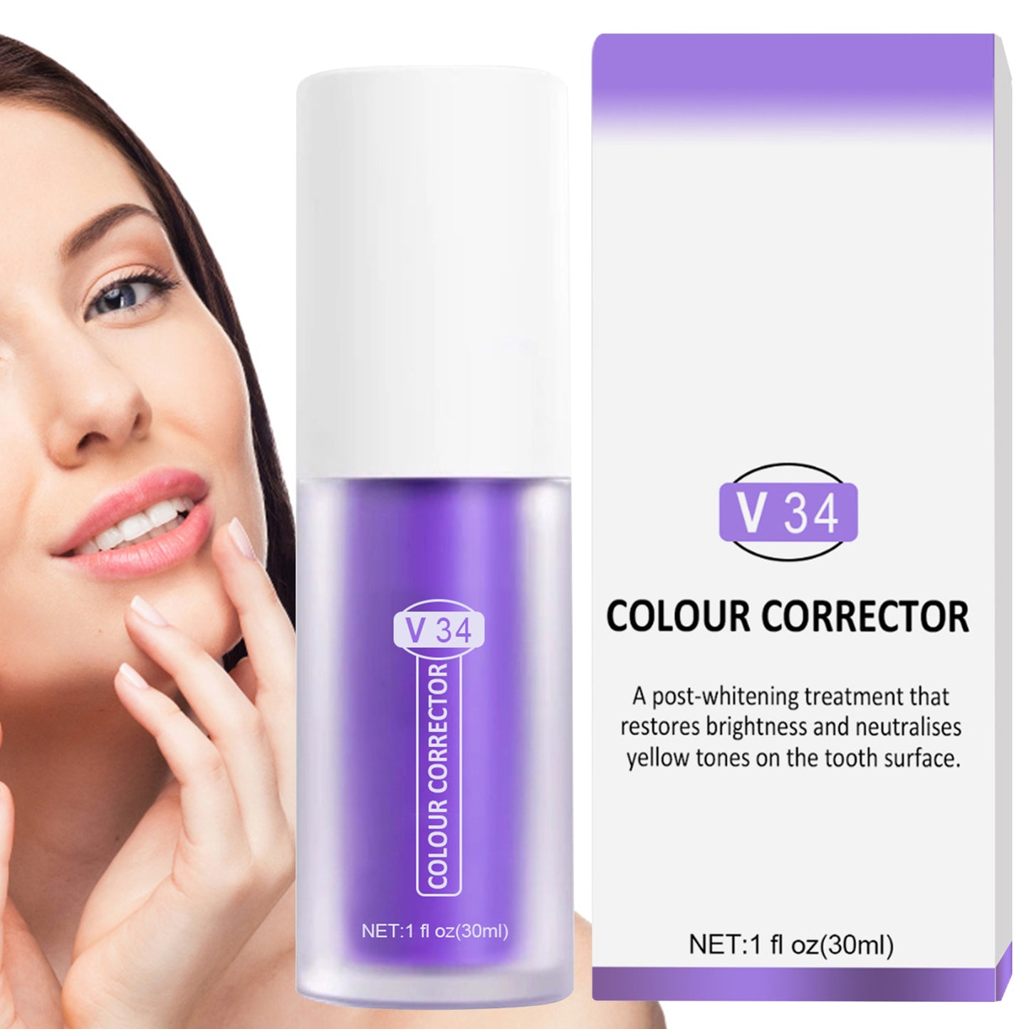 COLOR CORRECTOR WHITENING TOOTHPASTE