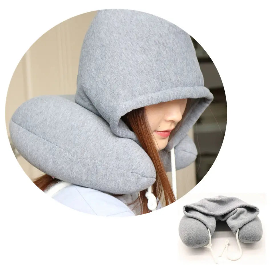 HOODED TRAVEL NECK PILLOW
