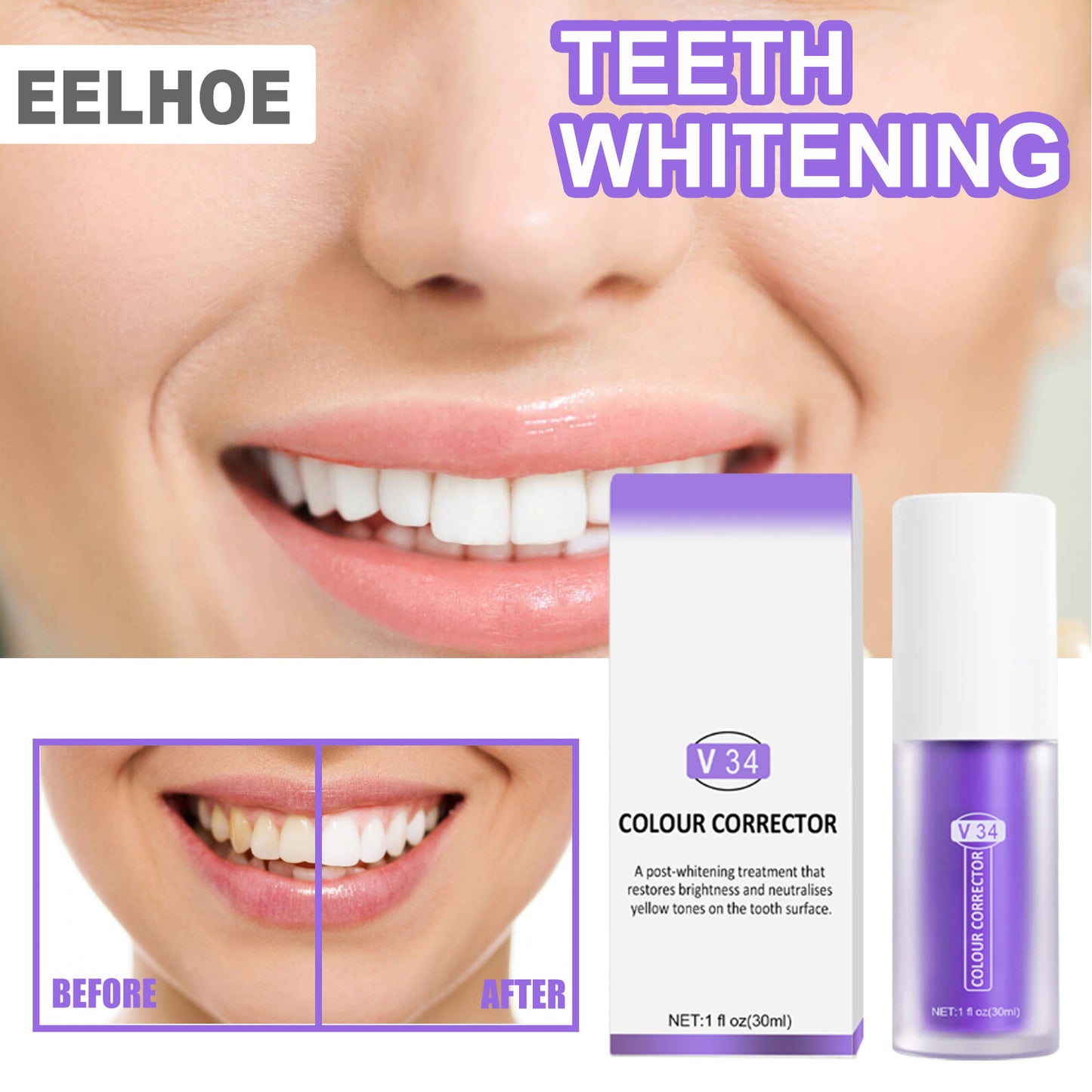 COLOR CORRECTOR WHITENING TOOTHPASTE