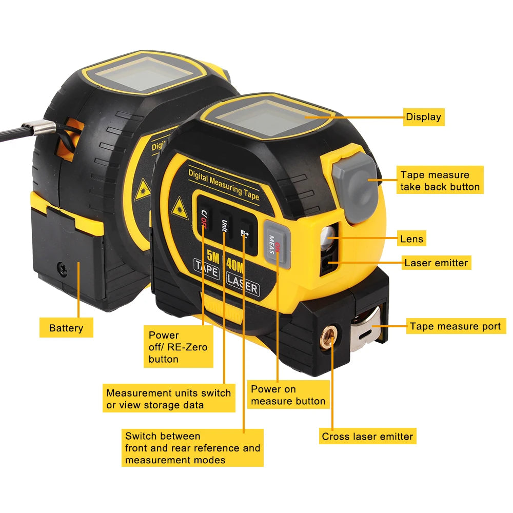 3 IN 1 LASER MEASURING TAPE