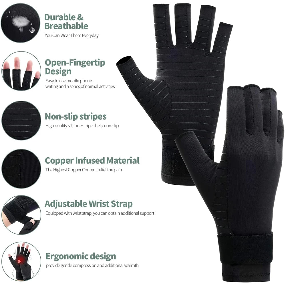 COPPER ARTHRITIS COMPRESSION GLOVES