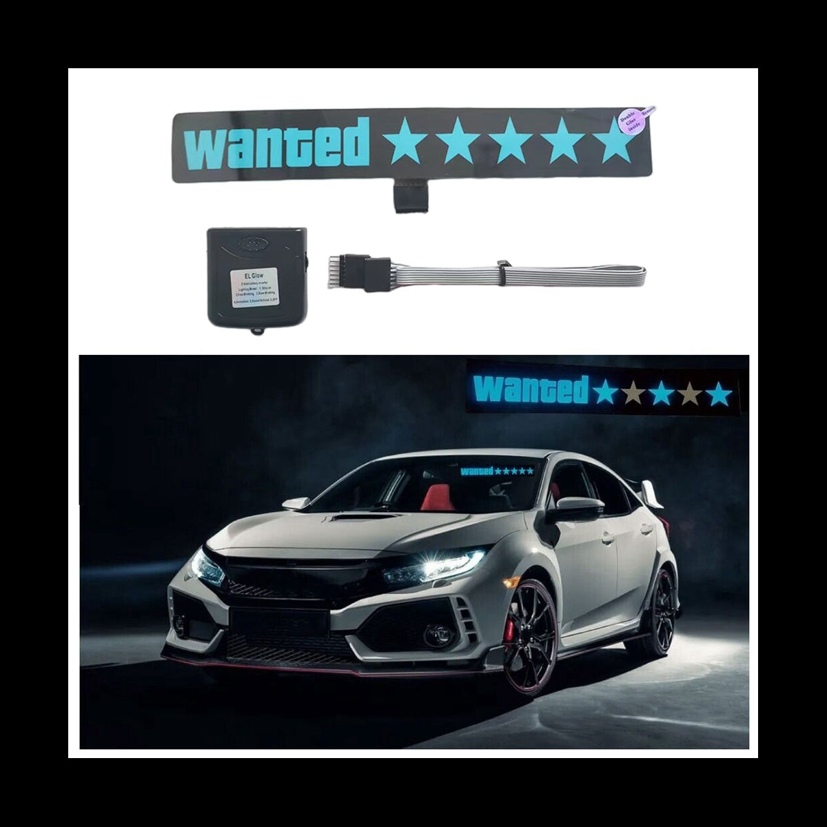 WANTED LEVEL LED CAR SIGN