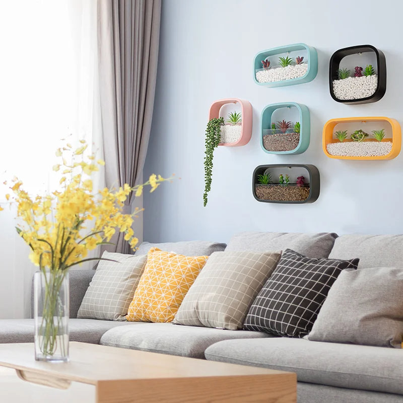 MODERN RECTANGLE HANGING WALL FLOWER VASE