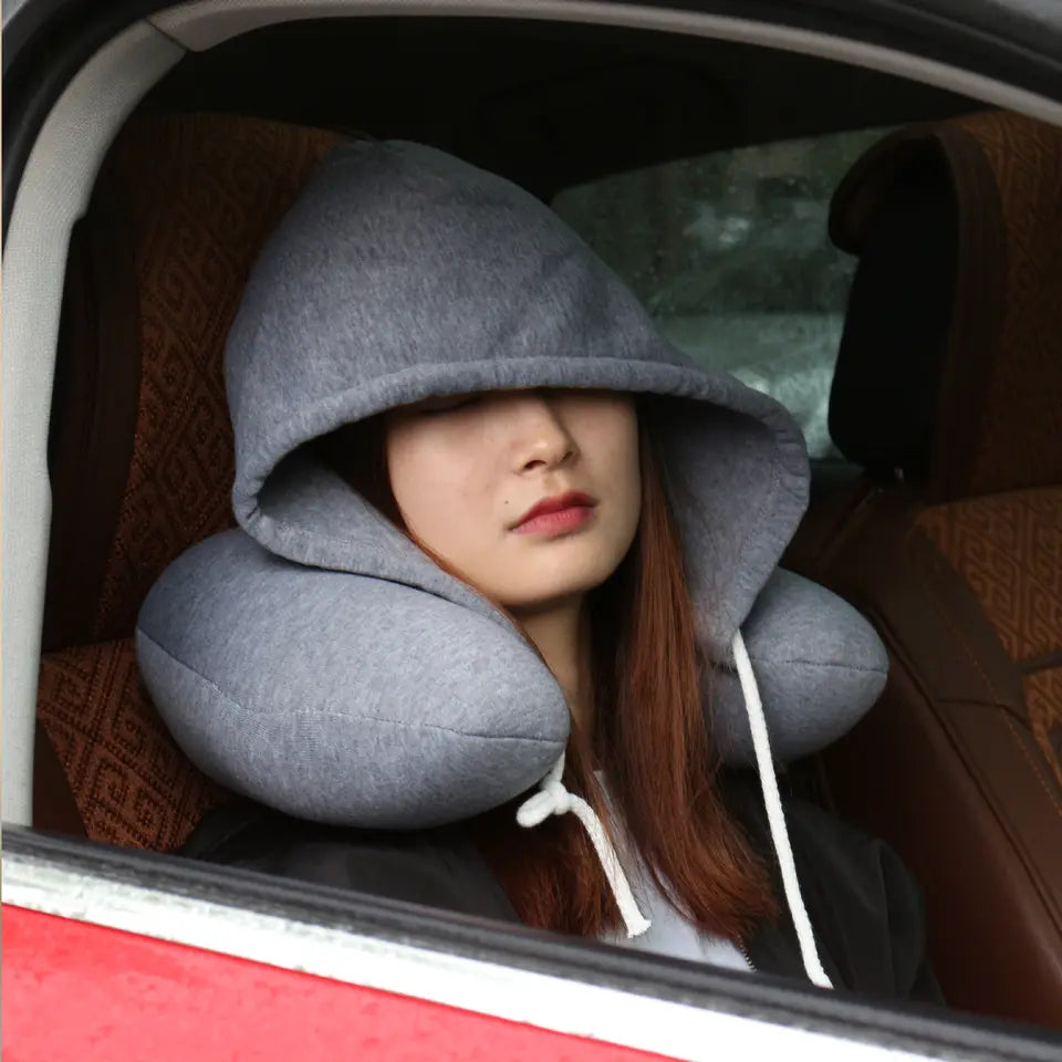 HOODED TRAVEL NECK PILLOW