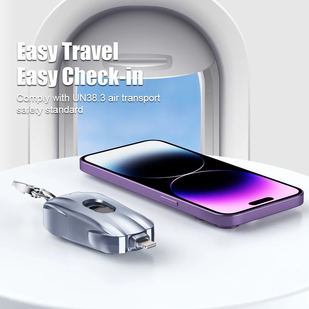 KEYCHAIN PORTABLE EMERGENCY PHONE CHARGER POWER BANK