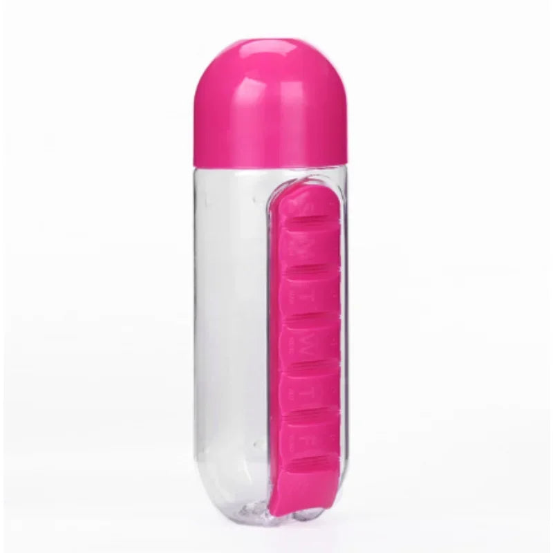 WATER BOTTLE WITH PILL ORGANIZER