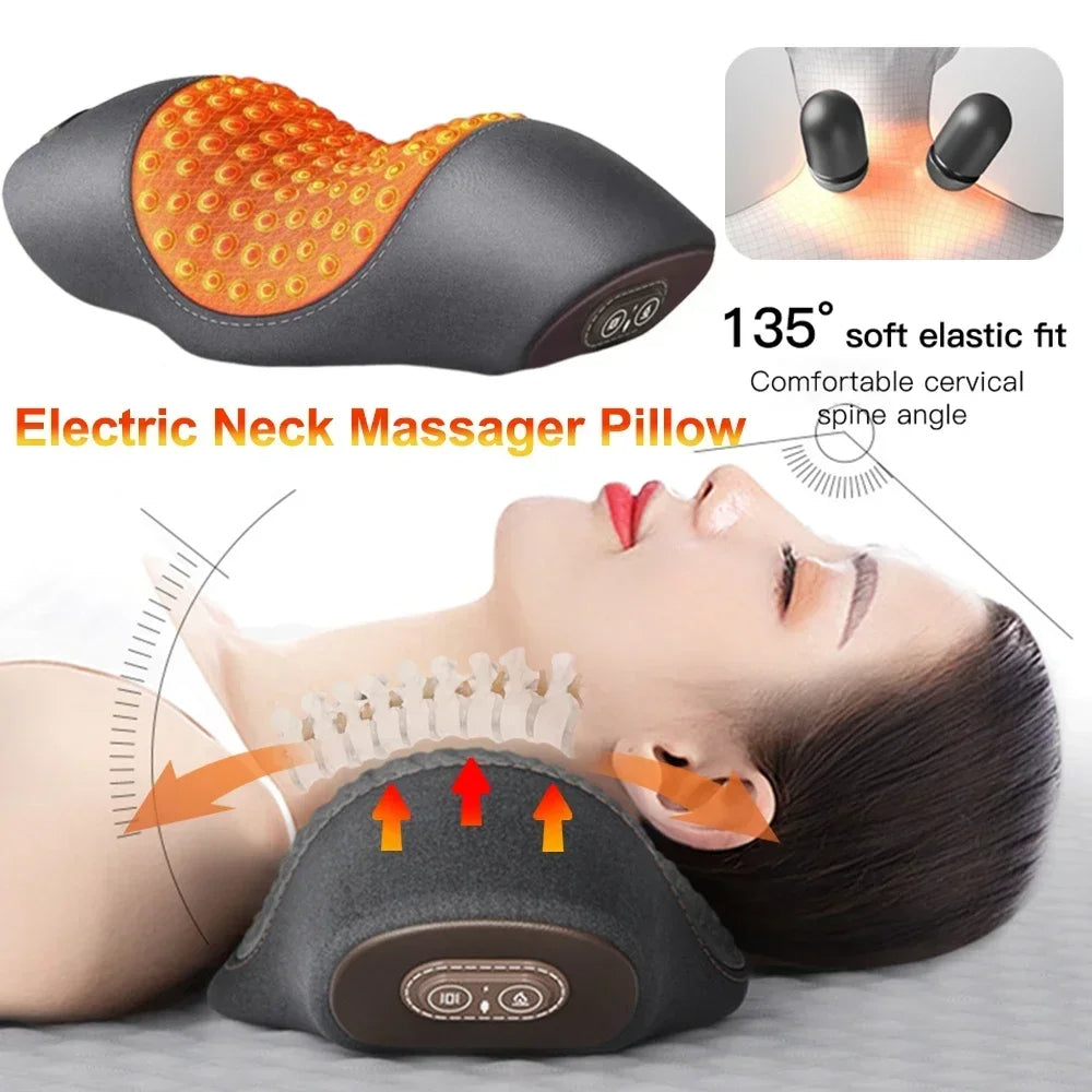 ELECTRIC NECK MASSAGE PILLOW HEATING & VIBRATION
