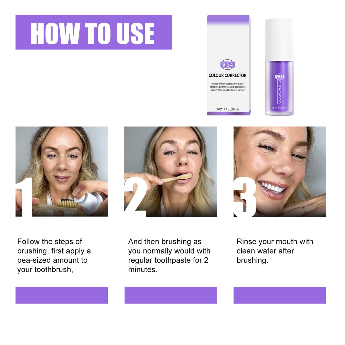 COLOR CORRECTOR WHITENING TOOTHPASTE