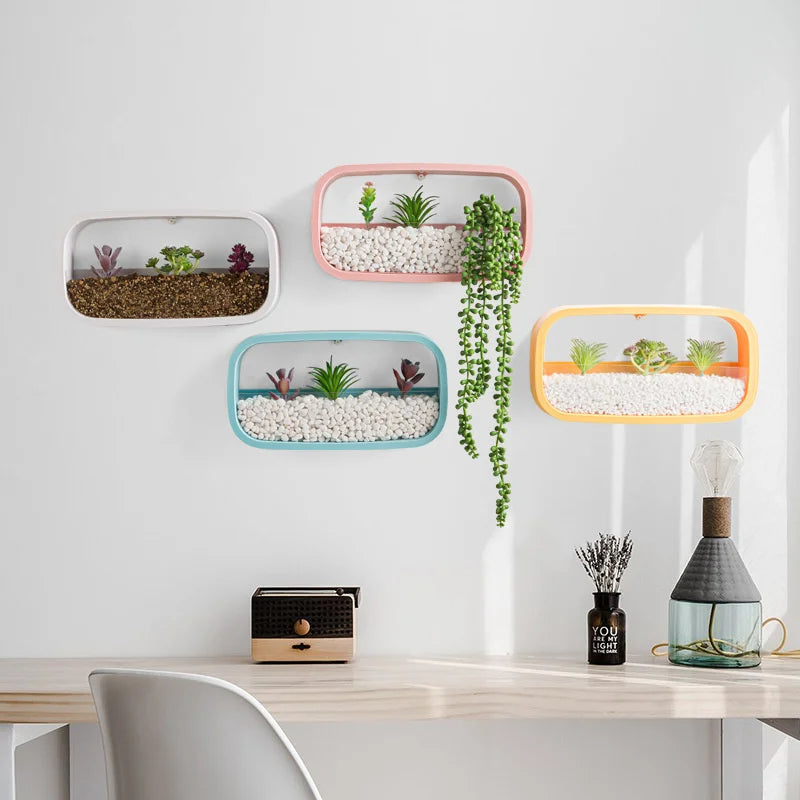 MODERN RECTANGLE HANGING WALL FLOWER VASE