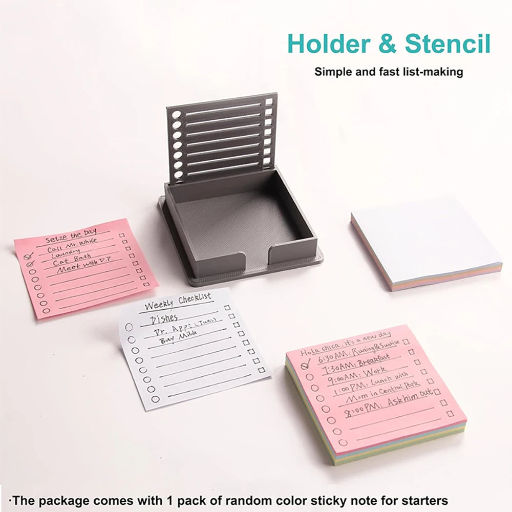 STICKY NOTE HOLDER WITH TEMPLATE