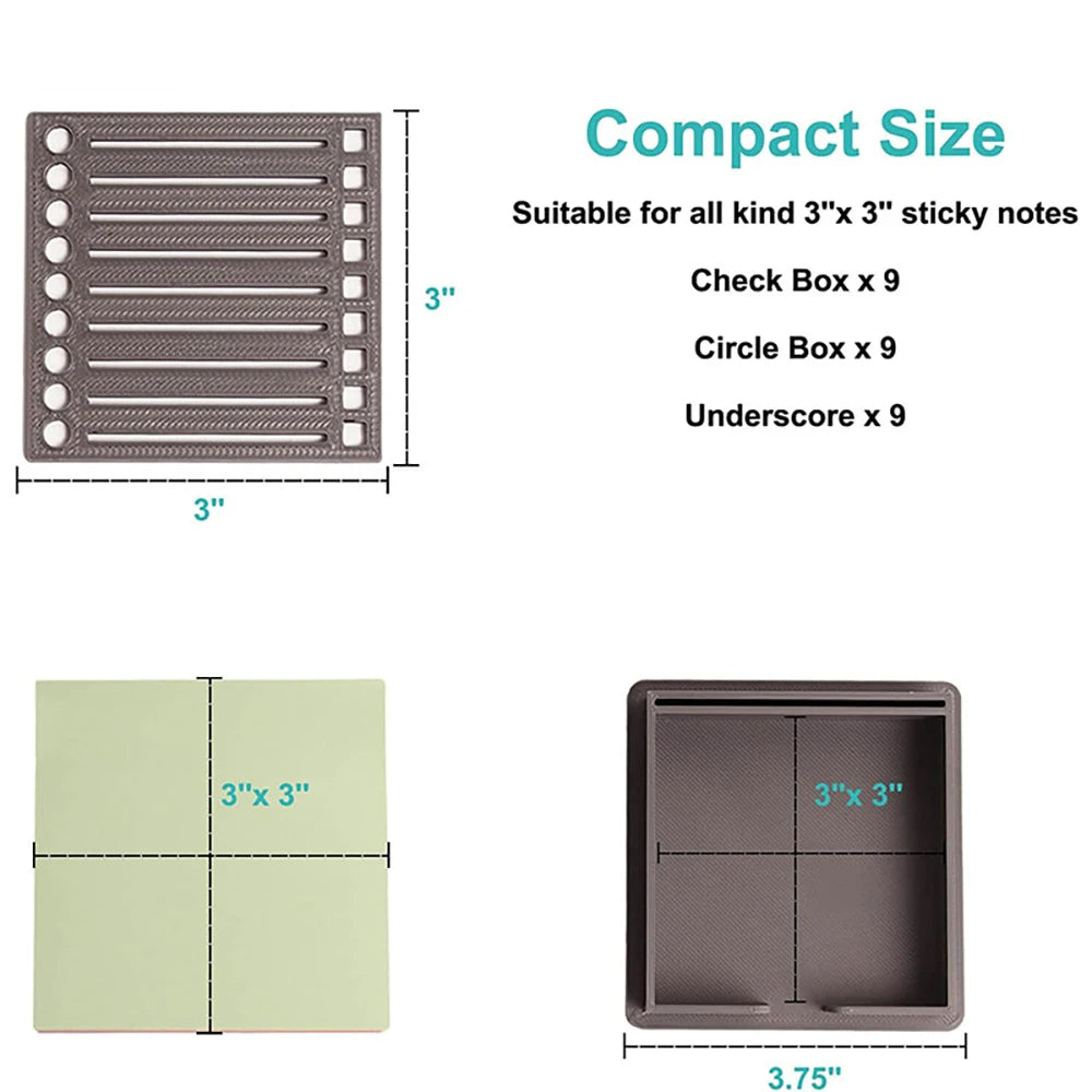 STICKY NOTE HOLDER WITH TEMPLATE