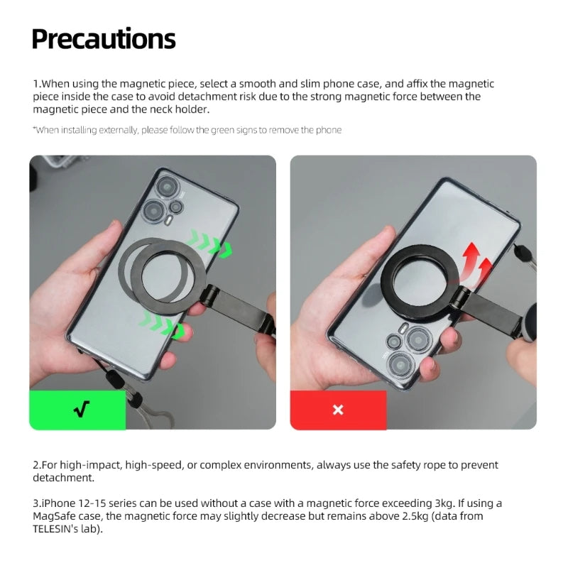 MAGNETIC NECK HANGING MOUNT PHONE HOLDER