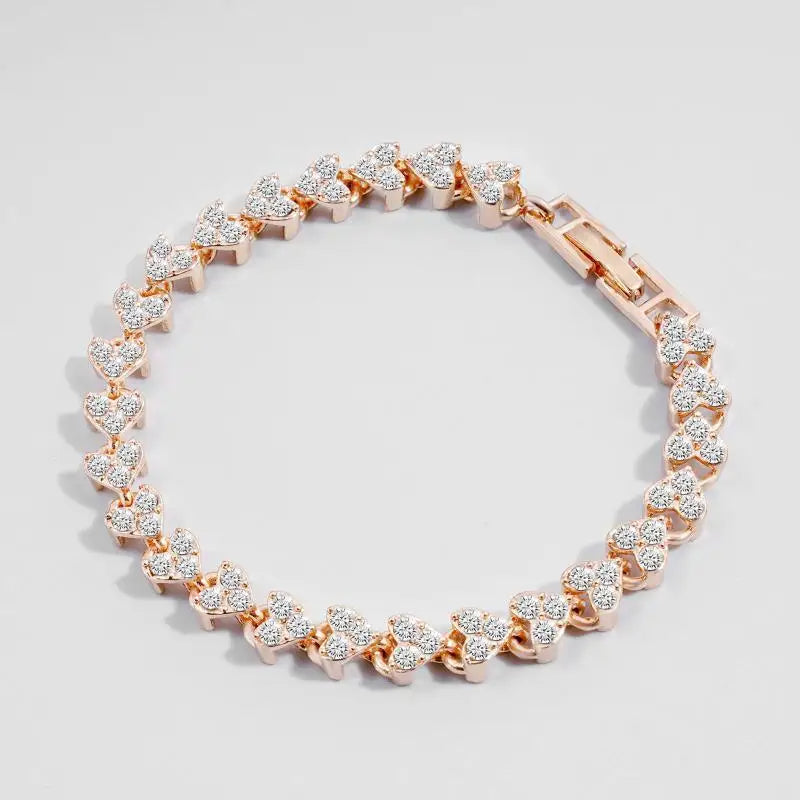 LUXURY ROMAN CRYSTAL GEOMETRIC CHAIN BRACELET