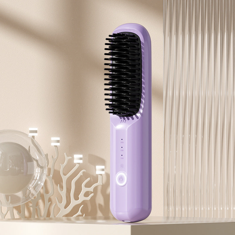 USB Rechargeable Ceramic Hair Straightener Comb