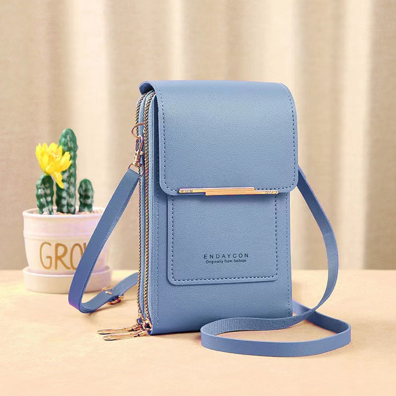 SMALL BAG FOR FEMALES WITH TRANSPARENT TOUCH SCREEN AREA
