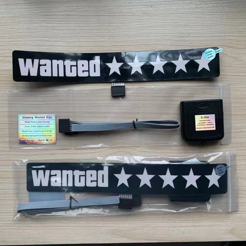 WANTED LEVEL LED CAR SIGN
