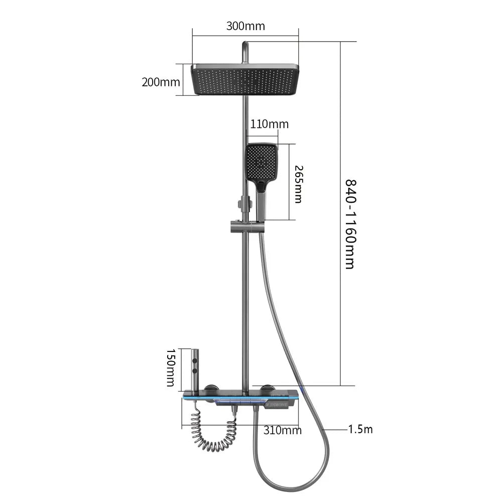 LUXURY SHOWER THERMOSTAT SYSTEM SET