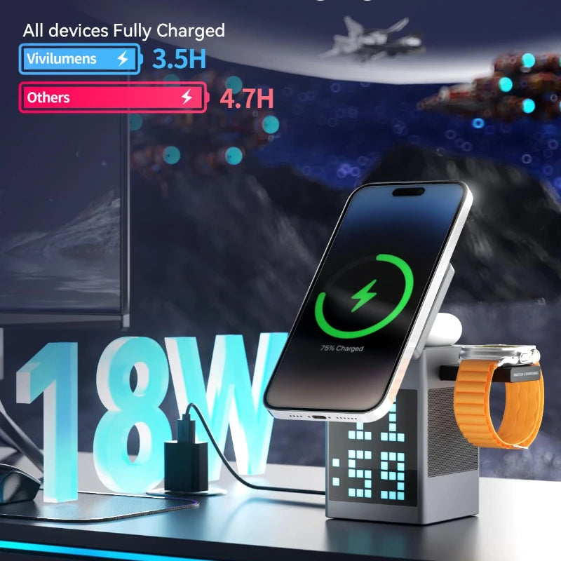 6 in 1 MAGNETIC WIRELESS CHARGER & SPEAKER