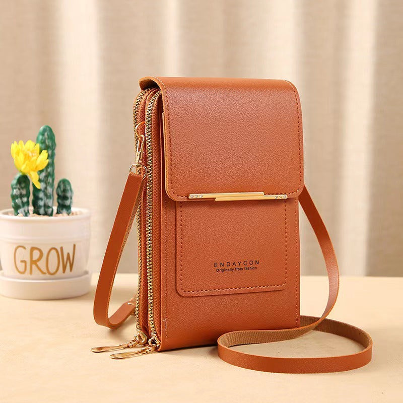 SMALL BAG FOR FEMALES WITH TRANSPARENT TOUCH SCREEN AREA