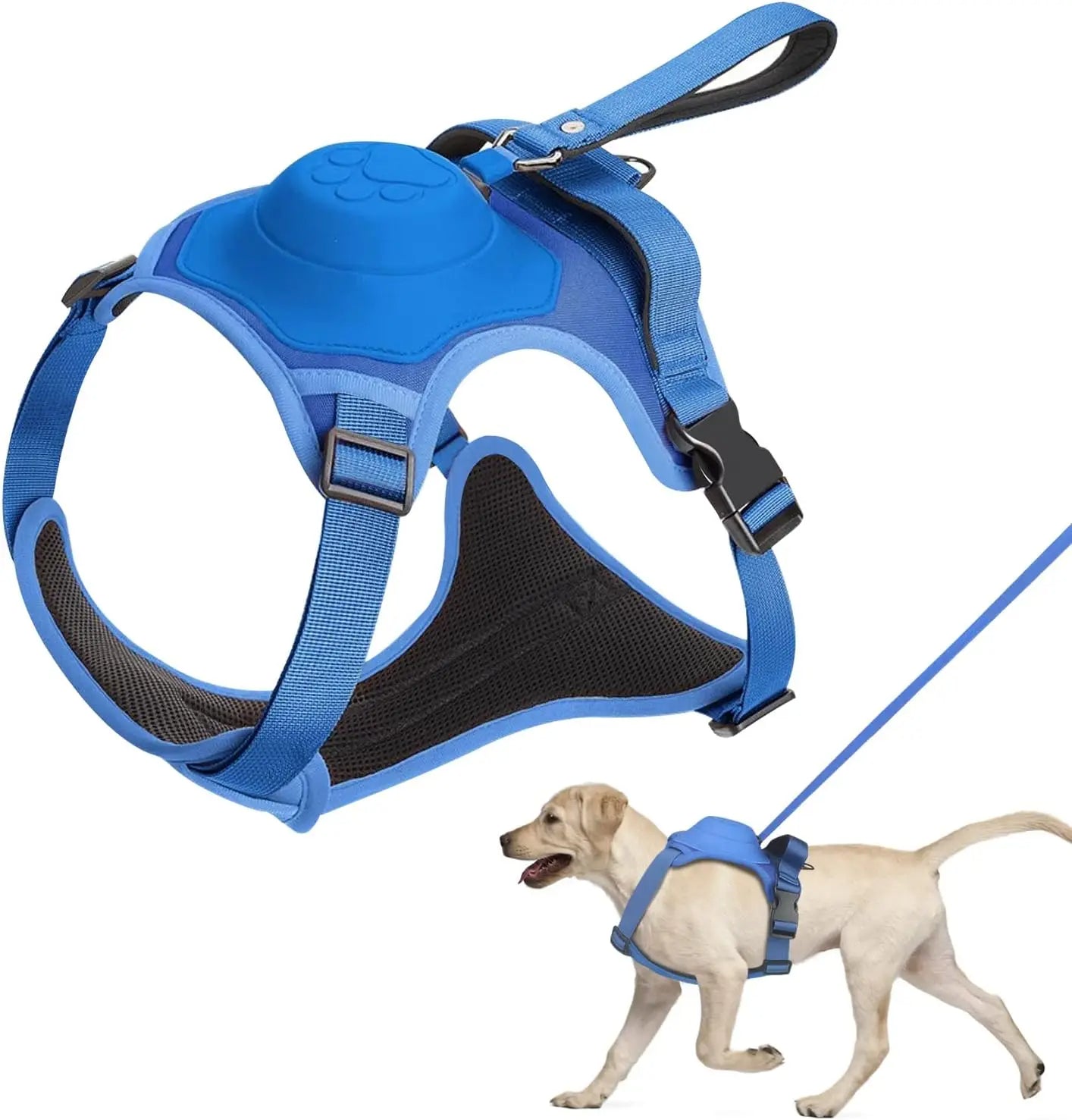DOG HARNESS & AUTOMATIC RETRACTABLE LEASH KIT