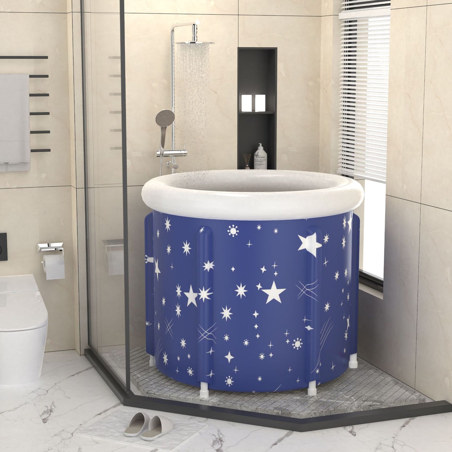 Foldable PVC Bathtub for Adults with Water-Filled Cushion