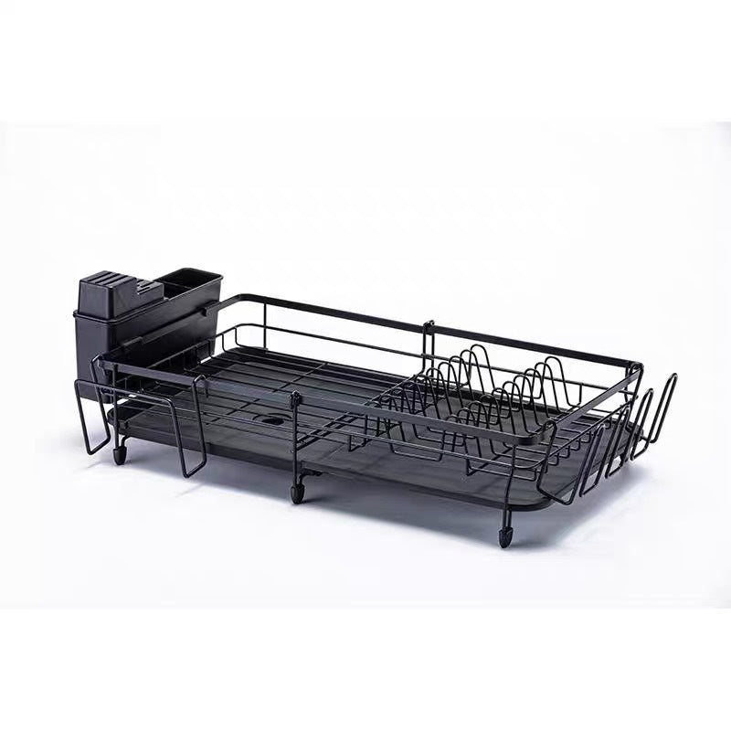 Kitchen Dish Rack with Drainage, Multilayer Storage for Dishes and Cups