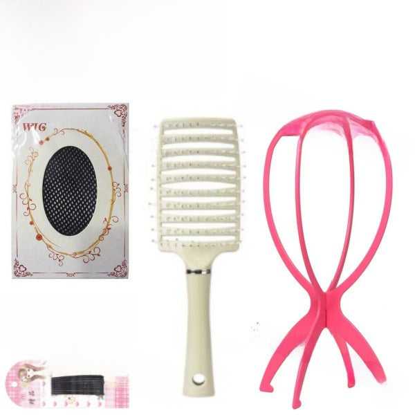 A full-length wig for women with long curly hair on the forehead