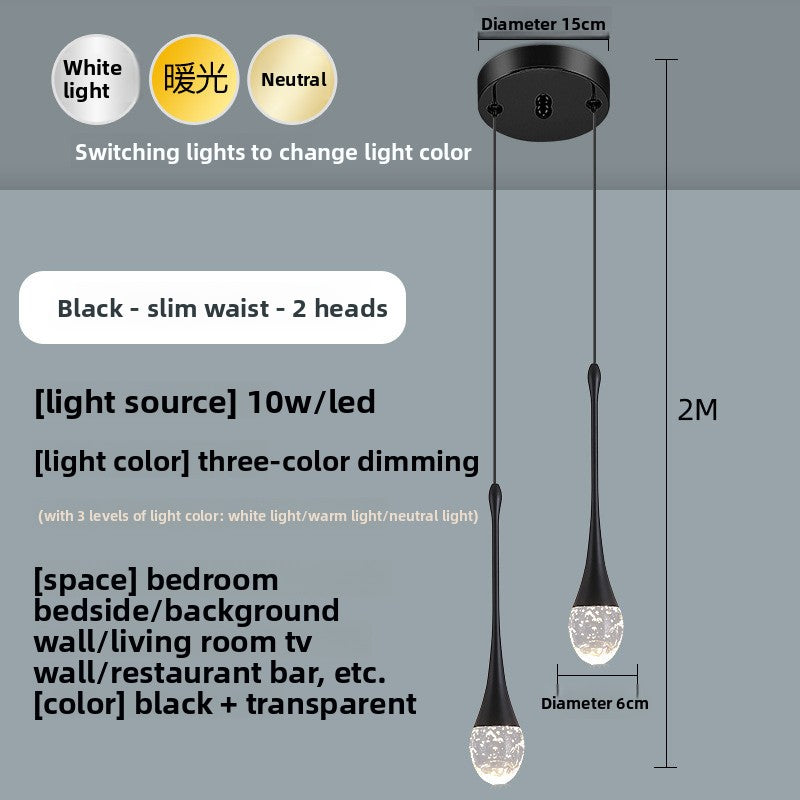 Single-Head Crystal LED Chandelier for Bedroom and Dining Room