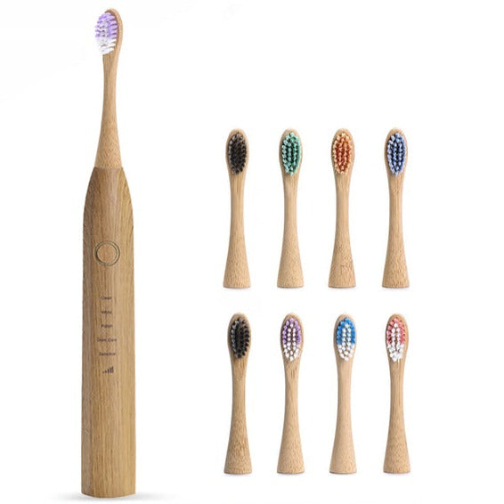Smart Sonic Electric Toothbrush with Bamboo Head and 5 Modes