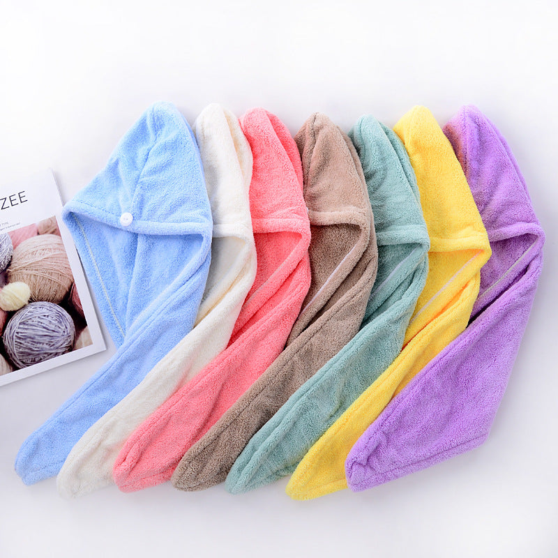 High-Density Coral Velvet Shower Cap Absorbent Towel