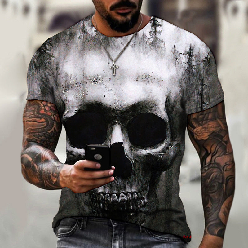 Summer Horror Skull Short Sleeve T-Shirt