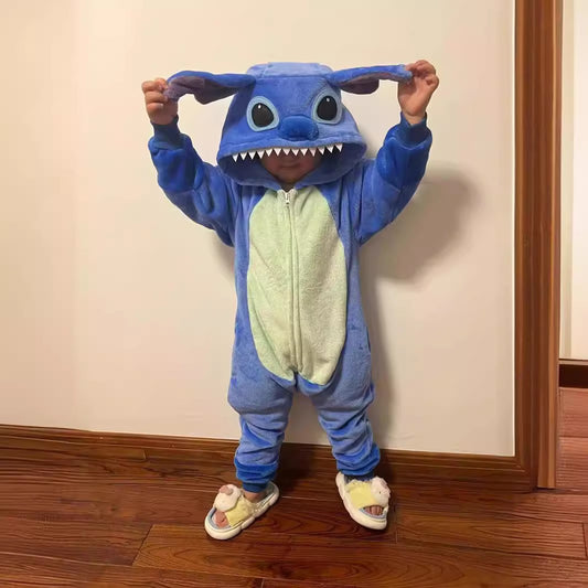 Cartoon Stitch Flannel Pajama Set