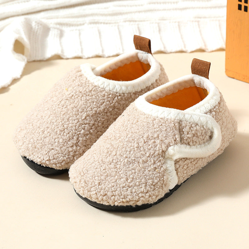 Children's Fleece-Lined Cotton Slippers