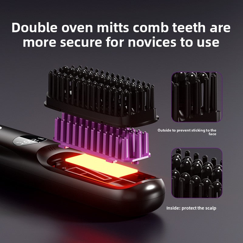 USB Rechargeable Ceramic Hair Straightener Comb