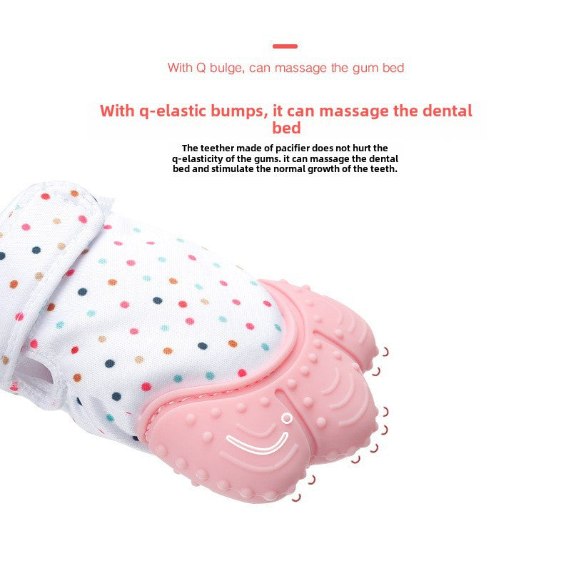 Baby anti-biting silicone teething gloves