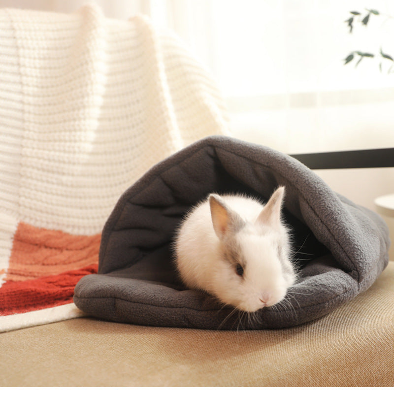 Pet Sleeping Bag for Small Animals - Winter Warm, Semi-Closed
