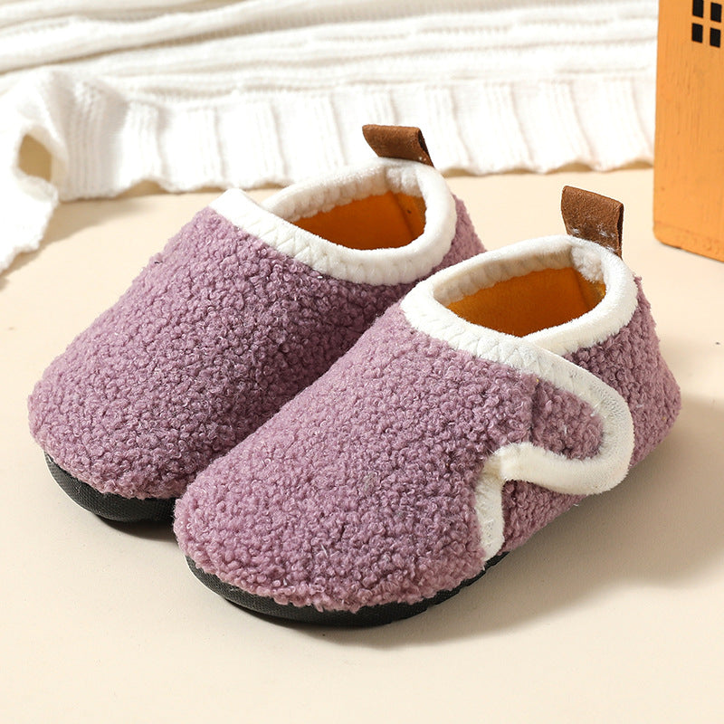 Children's Fleece-Lined Cotton Slippers