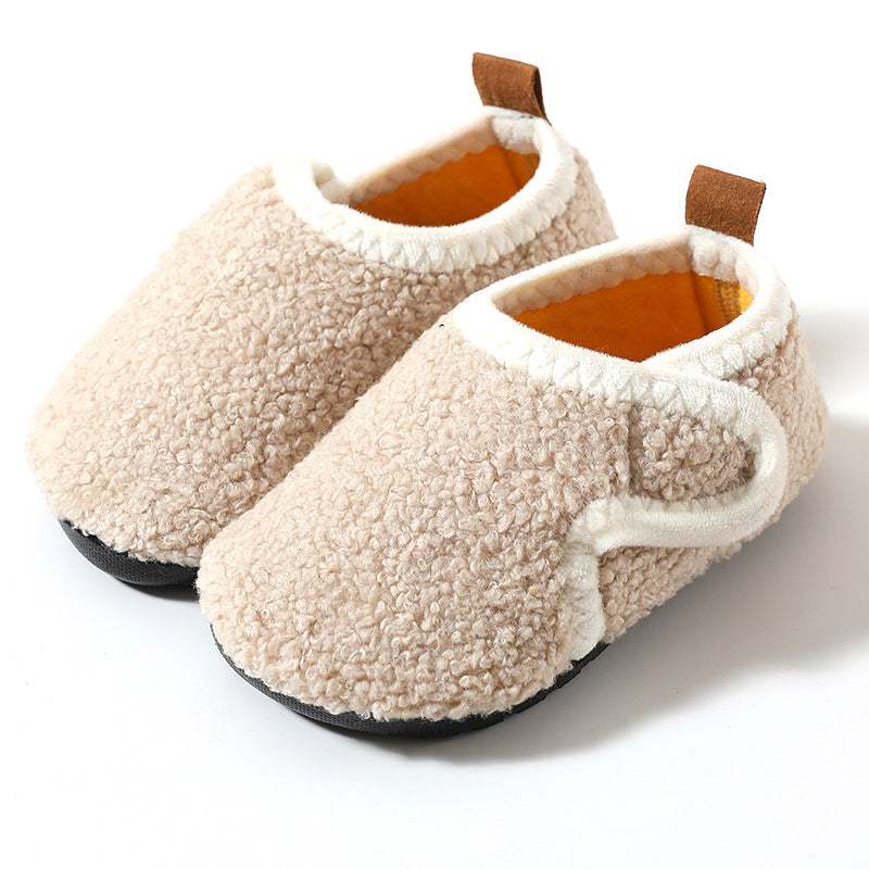 Children's Fleece-Lined Cotton Slippers