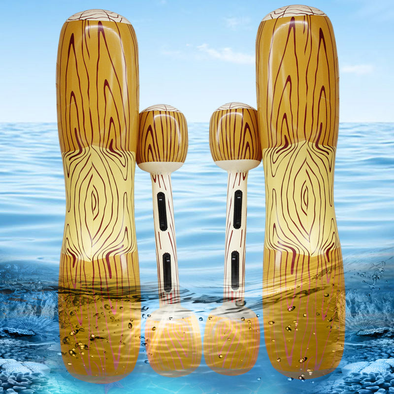 Inflatable Double Water Strike Game Set with Swimming Logs and Sticks