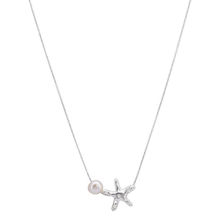 Starfish Pearl Necklace Women's Elegant Clavicle Chain