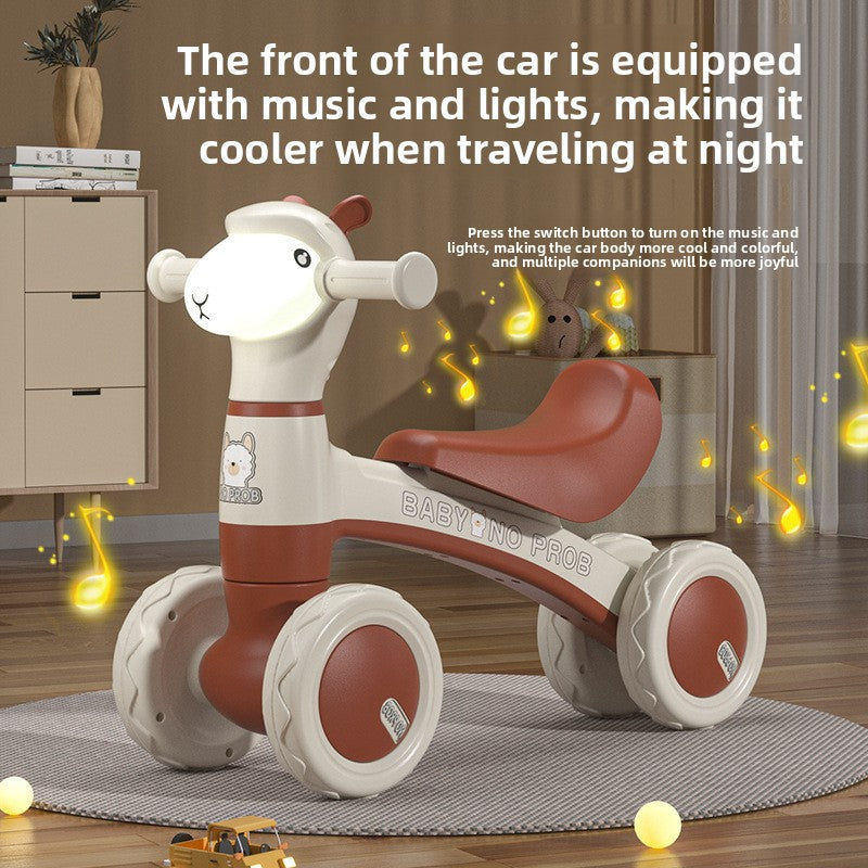 Children's Alpaca Scooter Four-Wheel Balance Walker for Toddlers