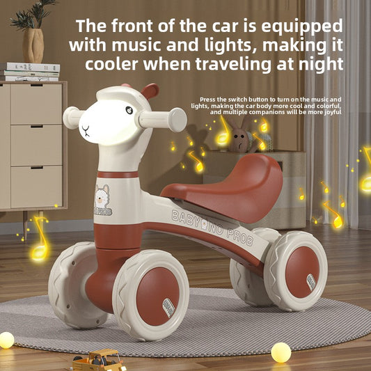 Children's Alpaca Scooter Four-Wheel Balance Walker for Toddlers