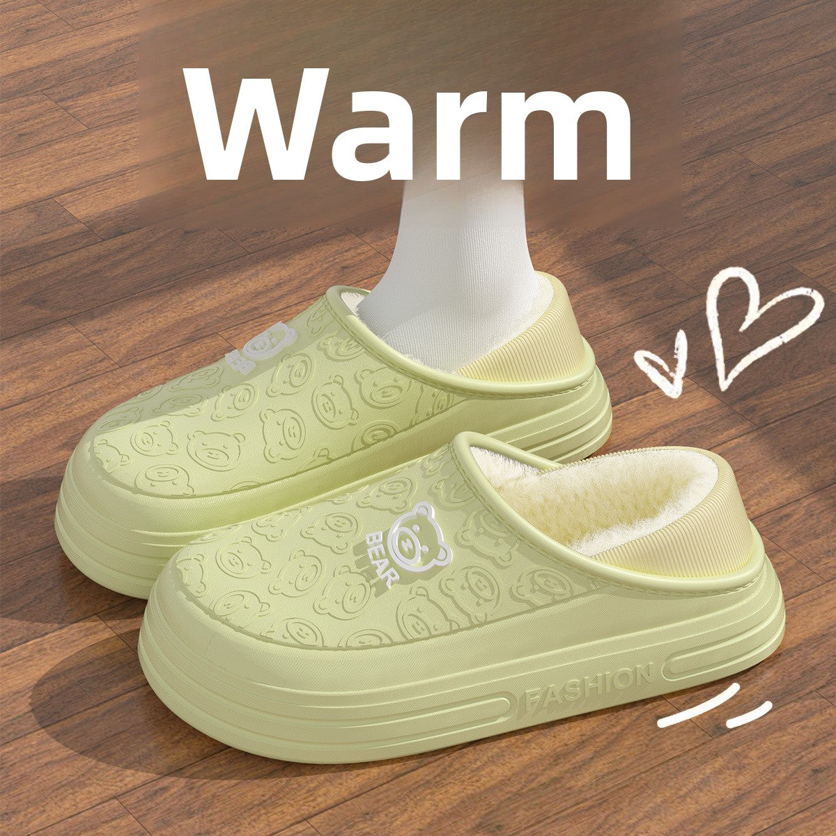 Fleece-lined Waterproof Cotton Slippers