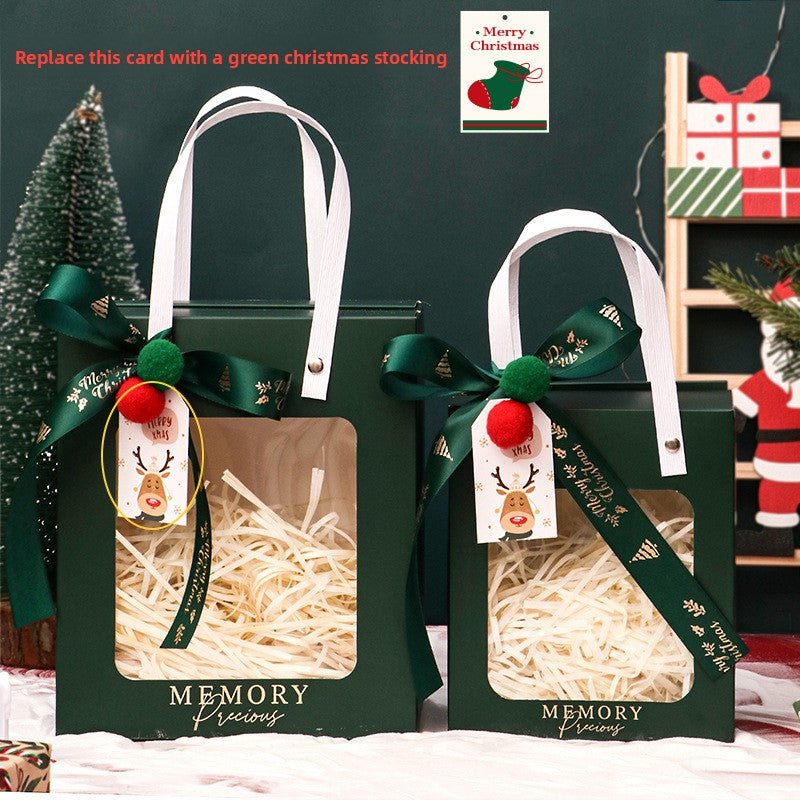 Christmas Apple Gift Bag - Knitted Fabric Holiday Packaging