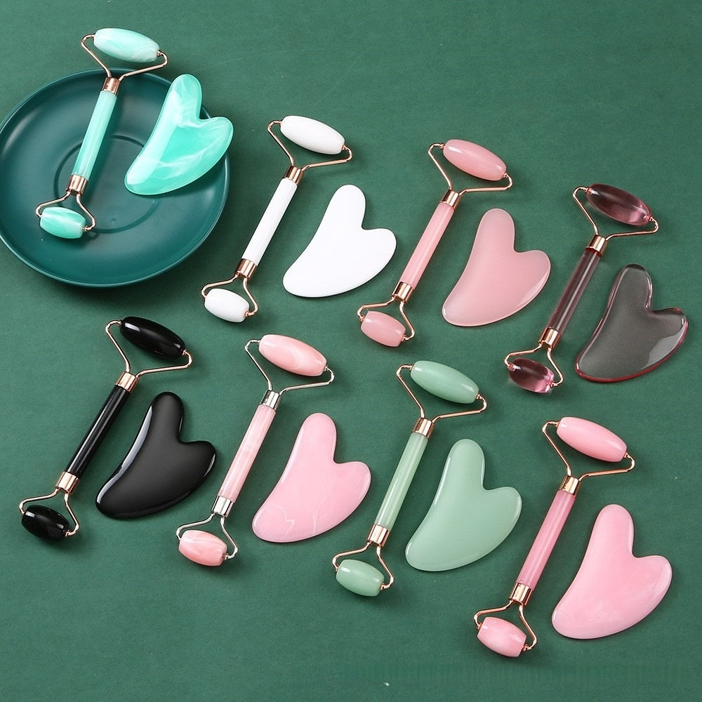 Facial Roller & Scraper Massage Set