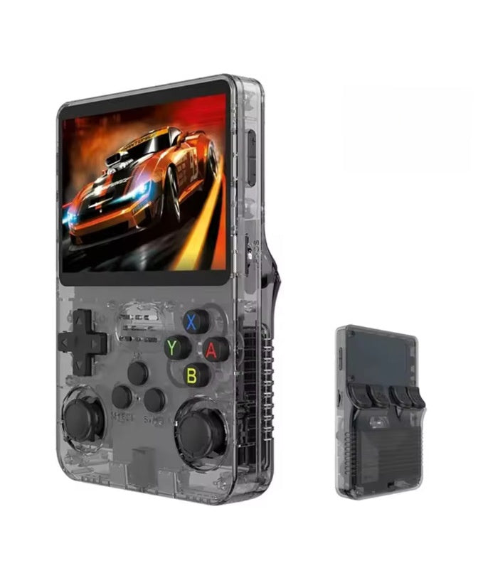 A retro portable game console on hand