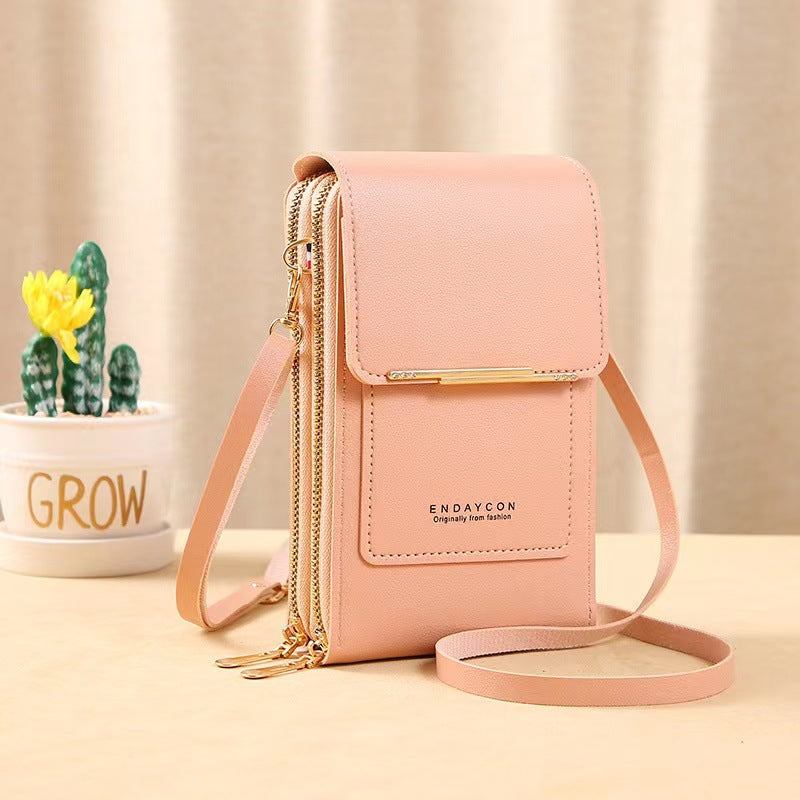 SMALL BAG FOR FEMALES WITH TRANSPARENT TOUCH SCREEN AREA
